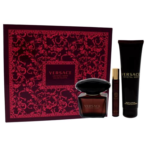 set versace crystal noir pret|Versace Crystal Noir perfume boots.